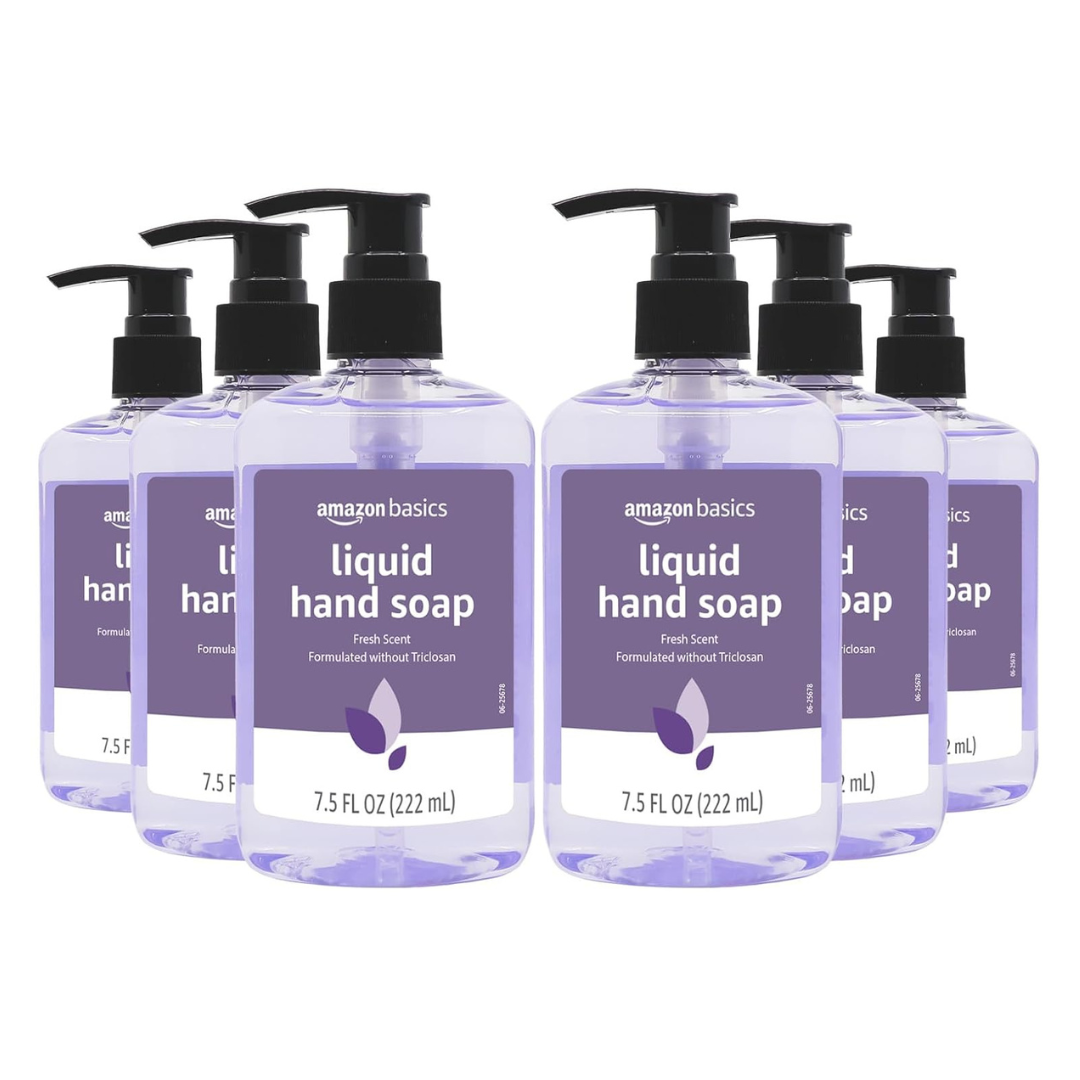 6-Pack 7.5-Oz Amazon Basics Solimo Original Liquid Hand Soaps