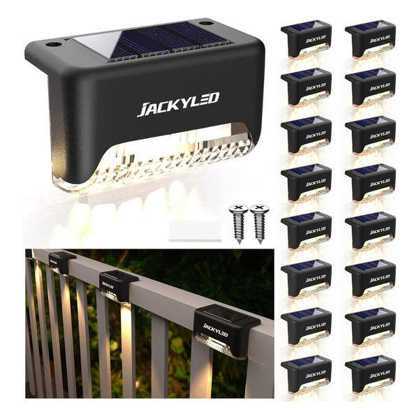 16-Pack Waterproof LED Solar Power Step Lights