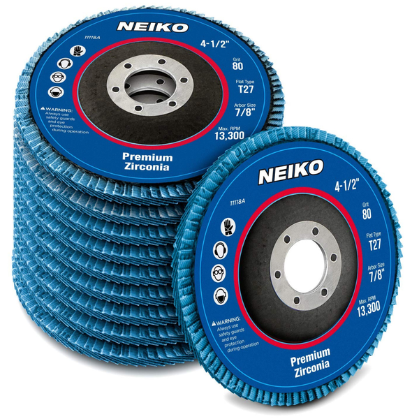 10-Pack NEIKO 11116A 4-1/2" Zirconia Flap Discs