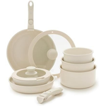 10-Piece GreenLife Nonstick Cookware Set with Detachable Handle