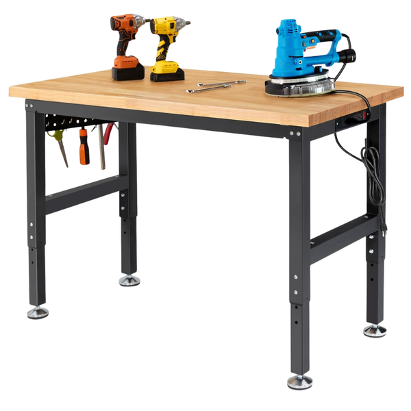 48" Adjustable Height Rubberwood Tabletop Work Table