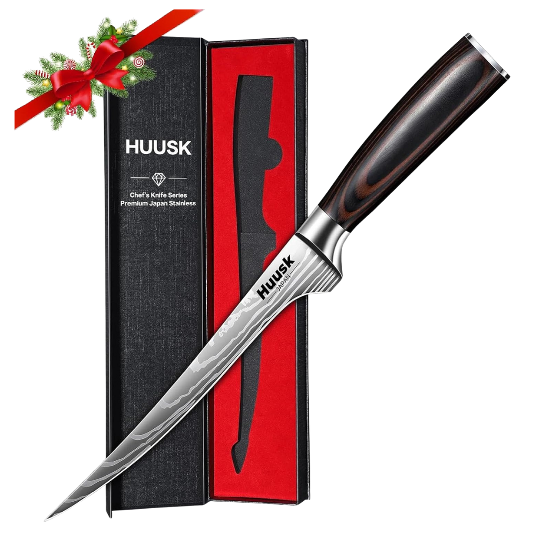 Professional Flexible 7" Filet Knife With Wood Handle