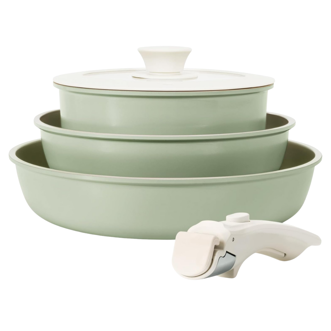 Kikcoin Ceramic Nonstick Pots And Pans Set With Handle