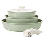 Kikcoin Ceramic Nonstick Pots And Pans Set With Handle