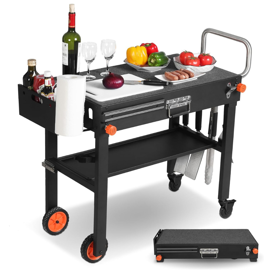 Portable Ninja Outdoor Grill Cart With Large Space