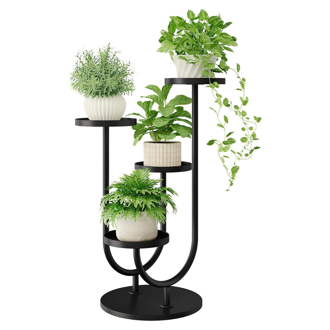 Bamworld Tall Indoor Modern 4 Pots Plant Stand