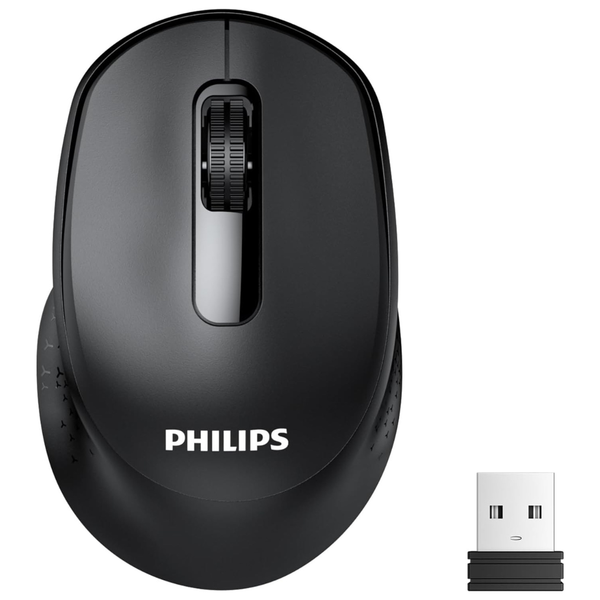 Philips 2.4G & BT5.2/3.0 Ergonomic Wireless Mouse W/ USB Receiver