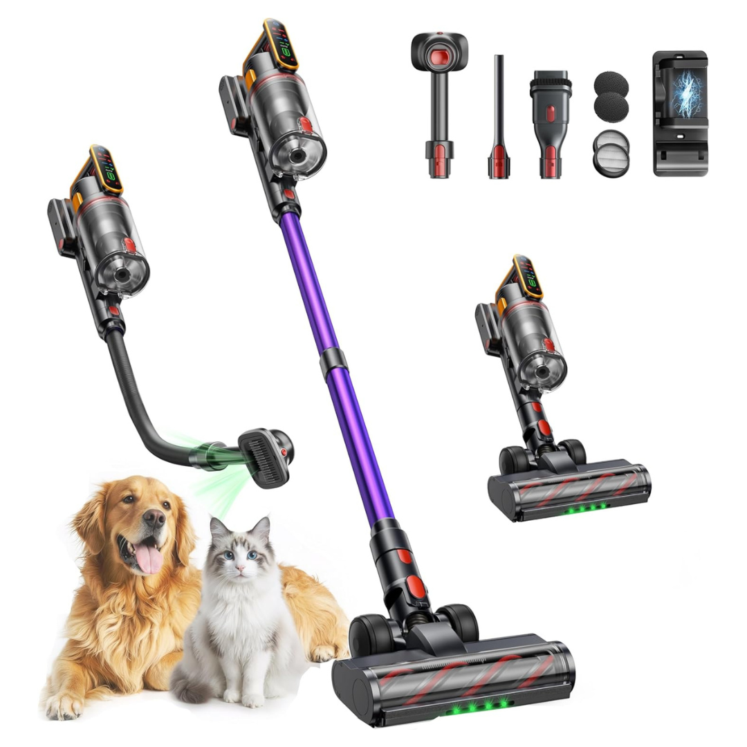 Cordless 50KPa/600W/65Mins Stick Vacuum Cleaners