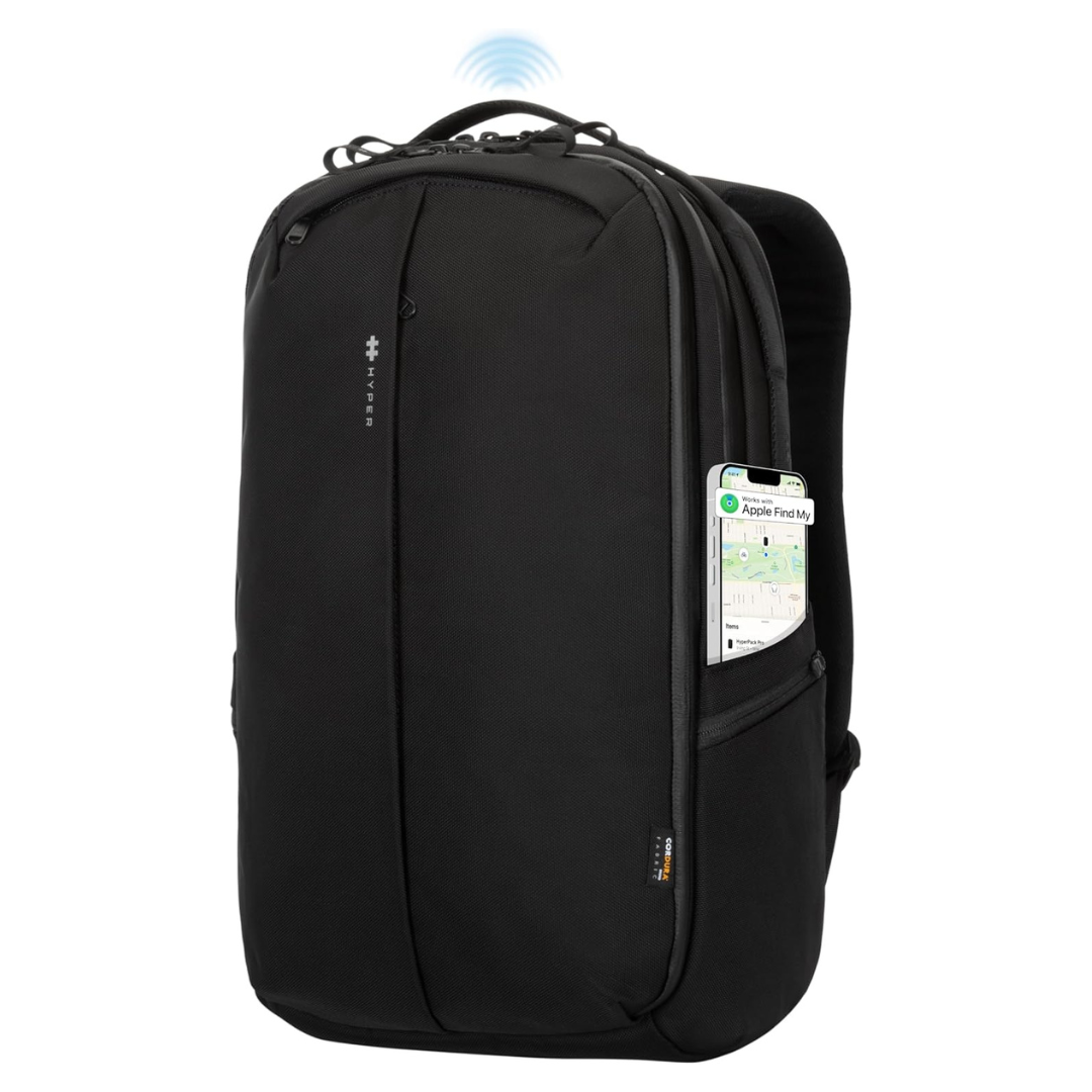 HyperPack Pro 22L Slim Travel Backpack With 'Find My' Compatibility
