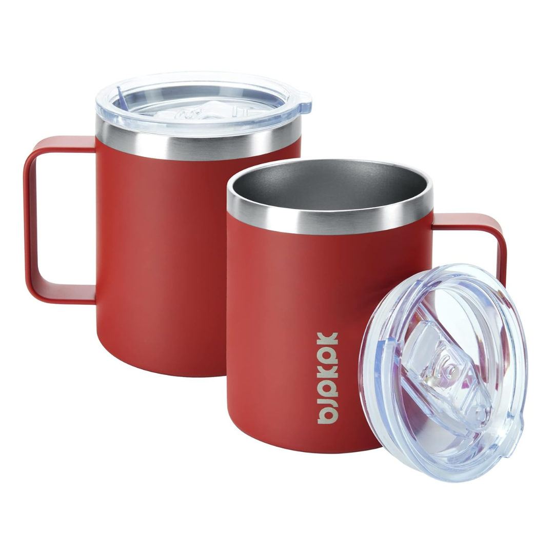 2-Piece 14oz BJPKPK Stainless Steel Insulated Coffee Mug