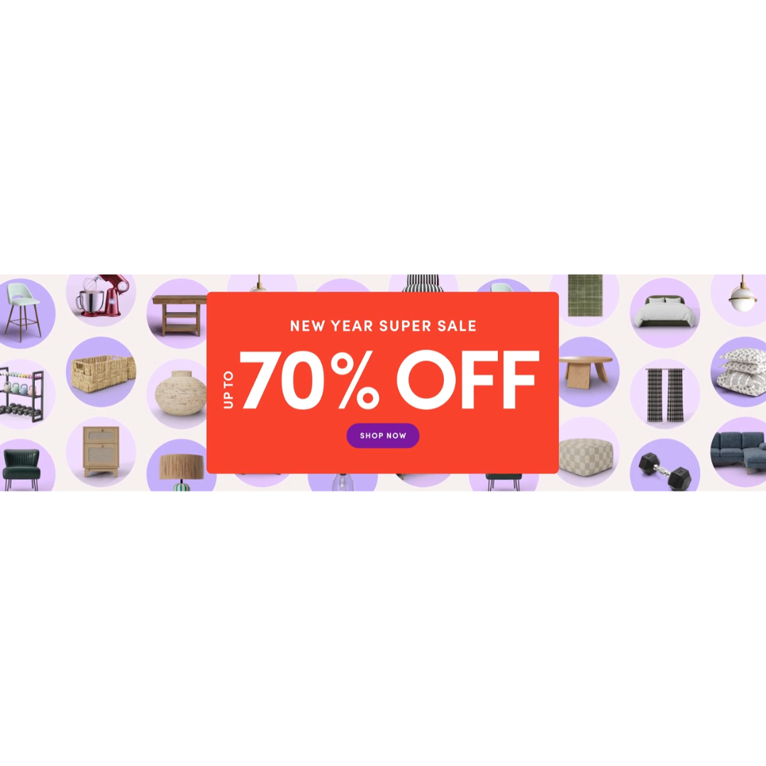New Year Super Sale: Up To 70% Off On Everything At Wayfair