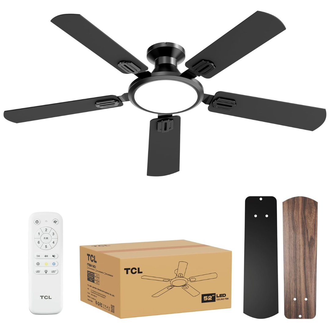 TCL 52" Low Profile Ceiling Fan With Light