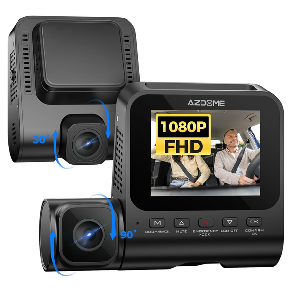 V600 1080P Dual Dash Cam Front And Inside W/ 3'' Screen