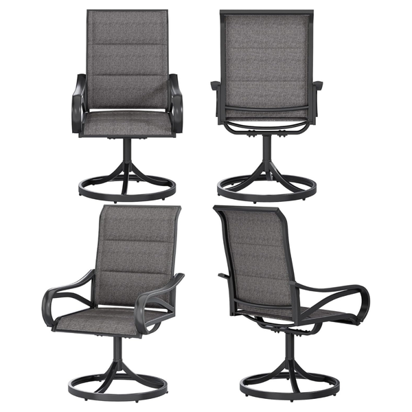 4-Count Padded Outdoor Exclusive Swivel Patio Chairs