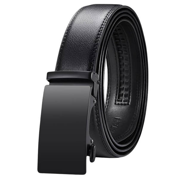 Men's Leather Ratchet Belt W/ Adjustable Buckle (32" To 38")