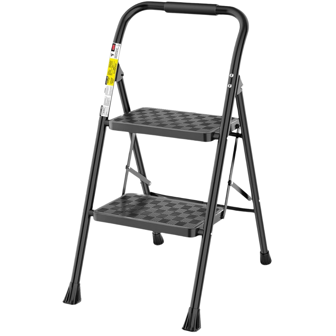 2 Step Ladder Folding Step Stool With Wide Pedal