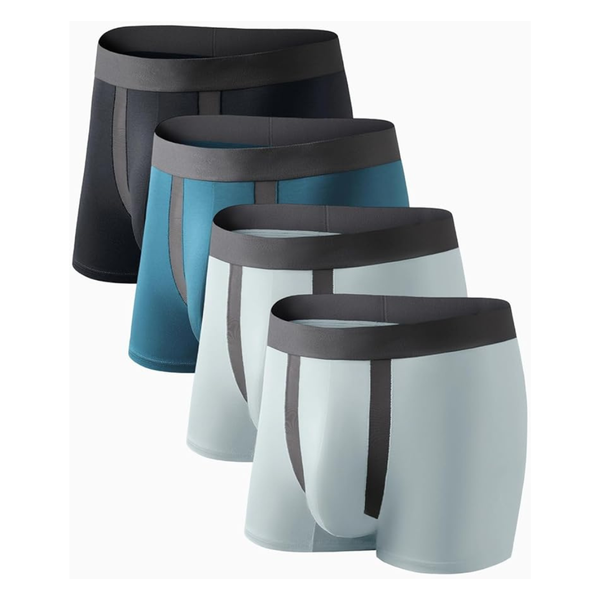 4-Pack Men's Seamless Moisture Wicking Boxer Brief with Pouch (assorted)