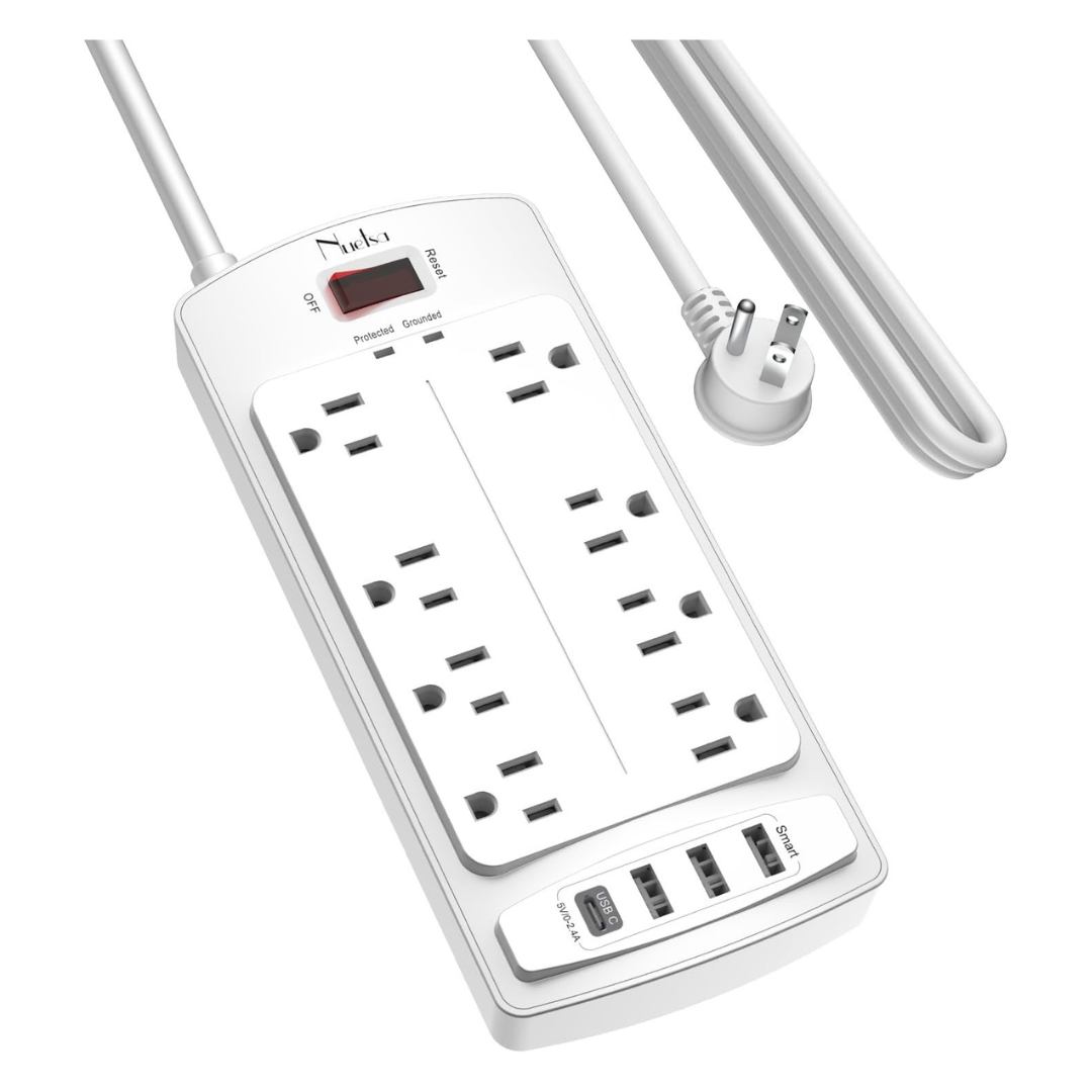 Surge Protector Power Strip w/ 10' Cord & 4 USB Ports