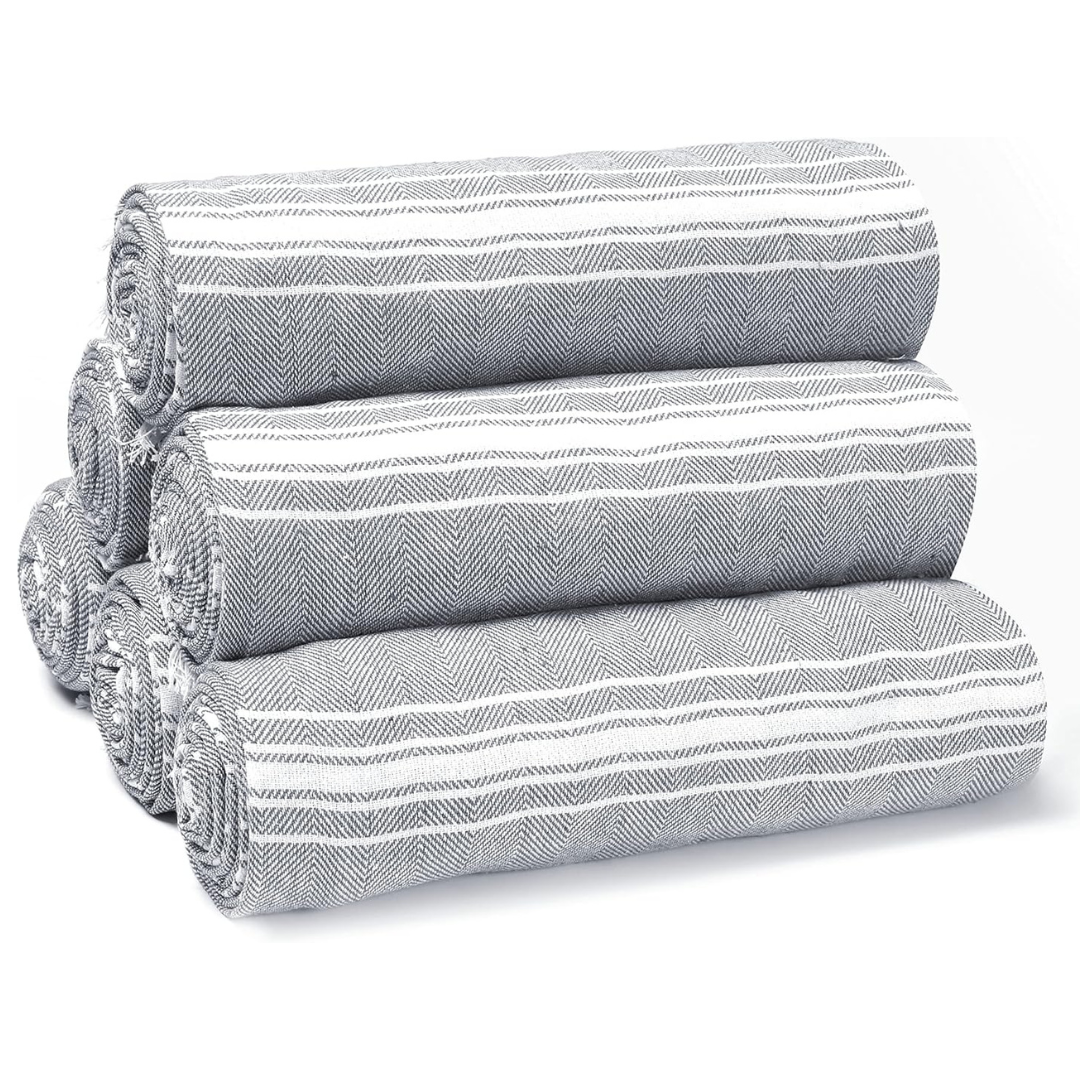 6-Pack Belizzi Home 36" x 71" Peshtemal Turkish Beach Towels (3 Colors)