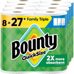 8-Pack Bounty Quick-Size Triple Paper Towels (Total 1128-Sheet Count)