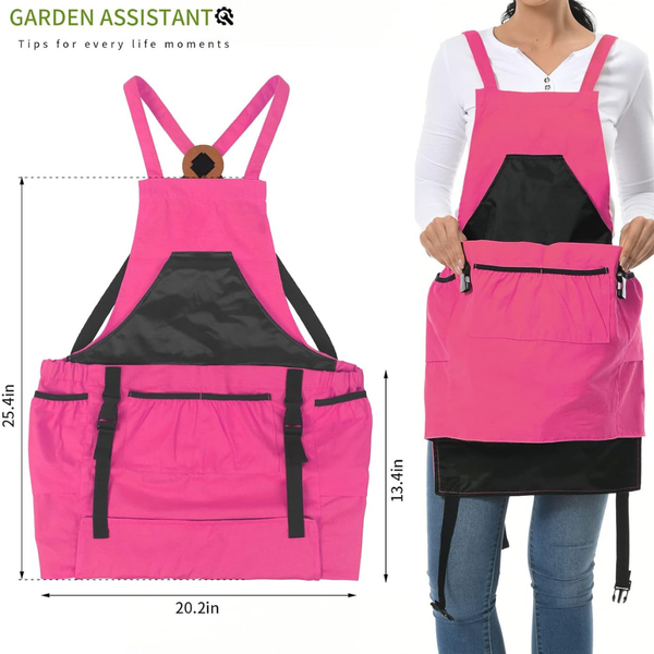 8oz Waterproof Canvas Garden Apron w/ Quick Release Pockets
