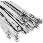 100-Pack 11.8" Self-Locking Stainless Steel Metal Zip Ties