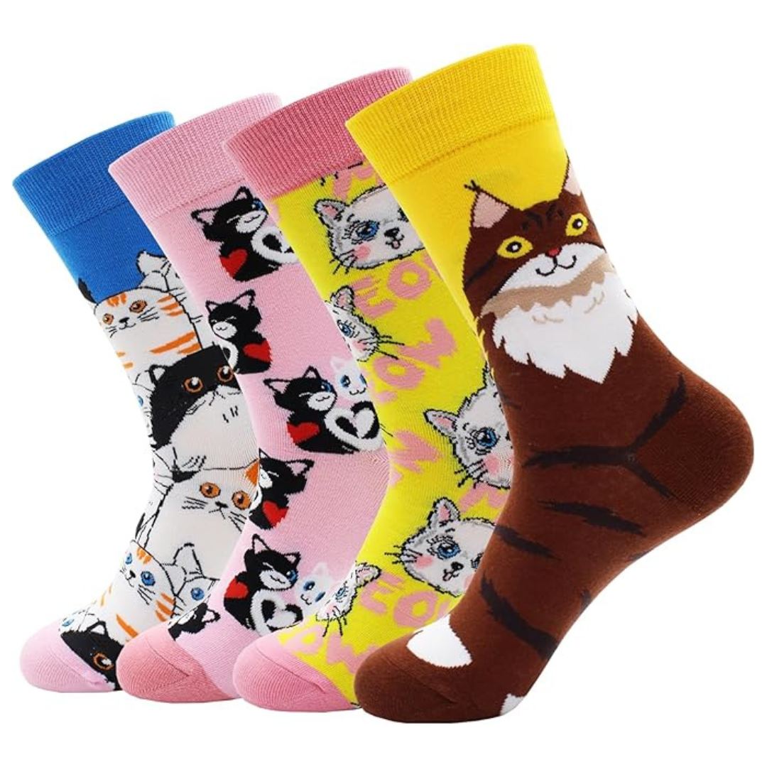 Women's Fun Novelty Cute Funky Cool Crazy Cat Socks