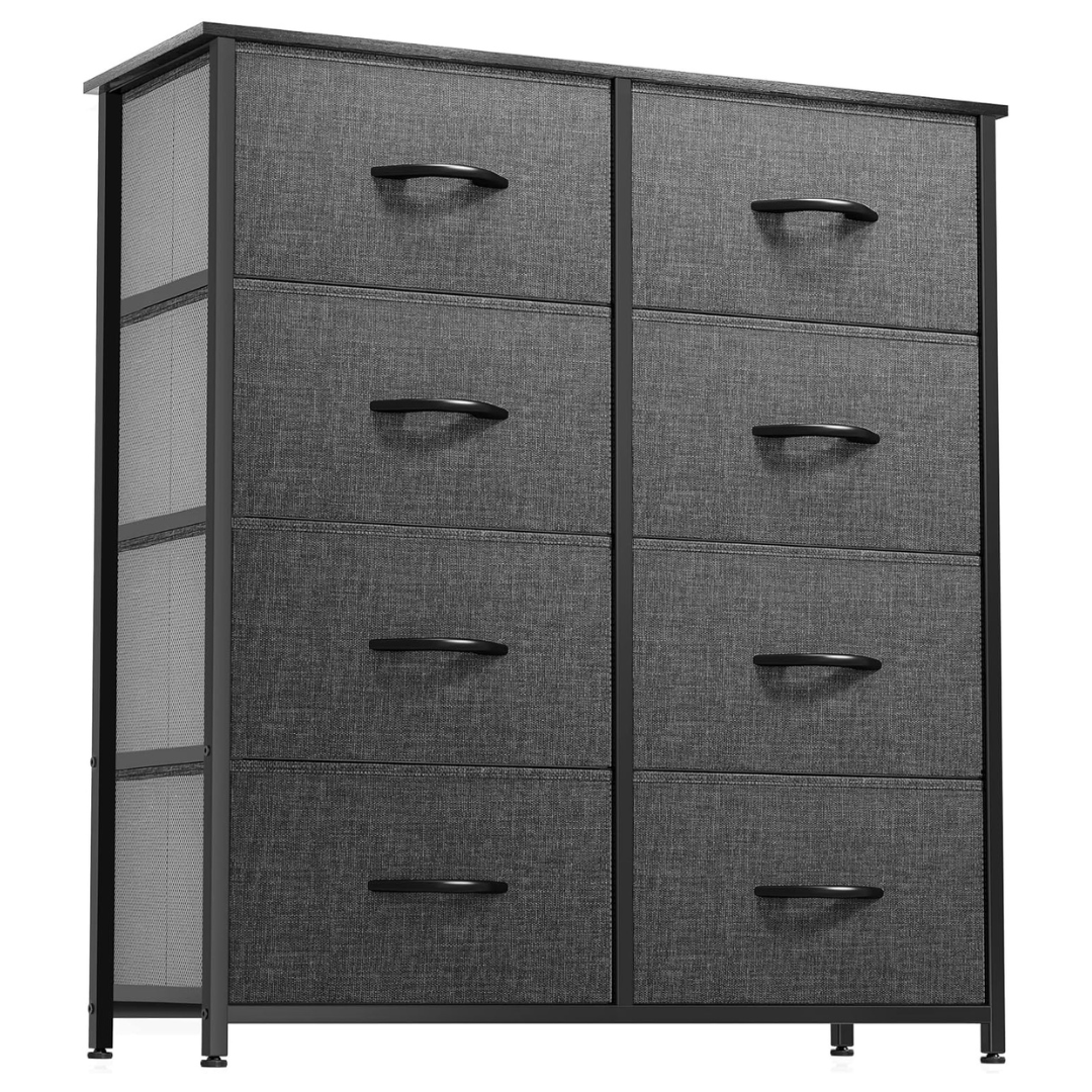 Fabric Dresser W/8 Drawers (11.7"D x 33.7"W x 38.4"H)