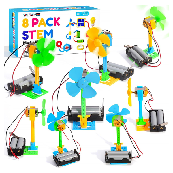 Kids 8 Set Bulk STEM Electrical Fans Girls Boys Crafts Science Activities Toys