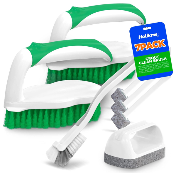 7-Pack Deep Cleaning Brush Set With Scraper Tip & Scouring Pads