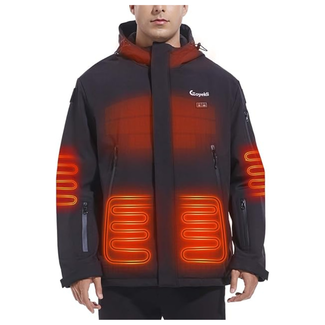 Eoyekli Men's Heated Jacket With 12V 20000mAh Battery