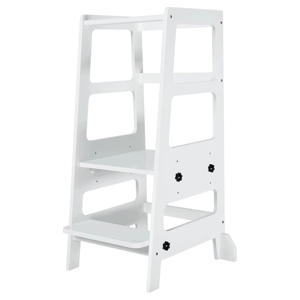 Wooden Adjustable-Height Tower Stool