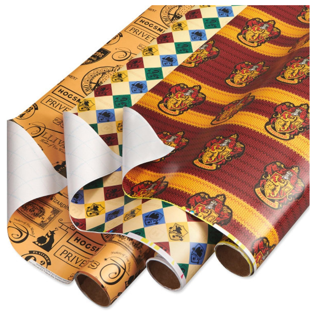 3-Pack Harry Potter Wrapping Paper Roll Set