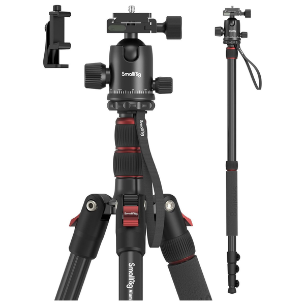 SmallRig 71" Aluminum Travel Camera Tripod/Monopod With Ball Head