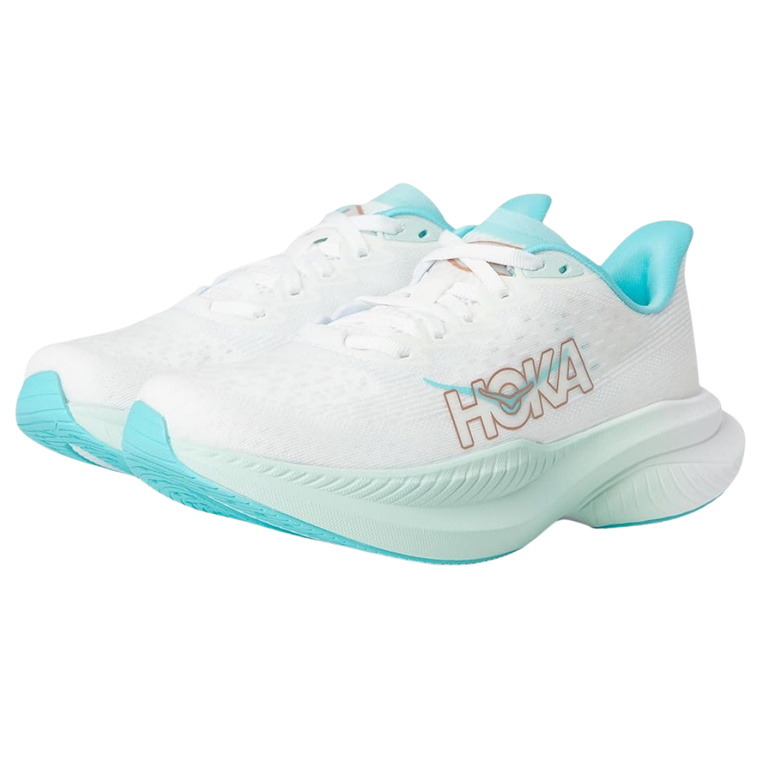Hoka Women's Mach 6 Shoes (Frost/Rose Gold)