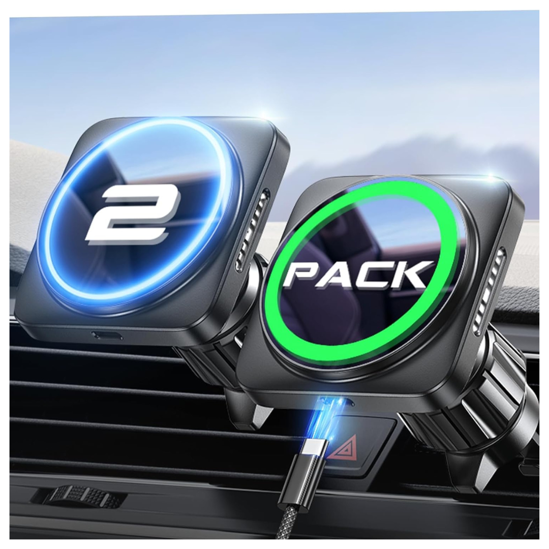 2-Pack Lisen 15W MagSafe Car Charger Mount
