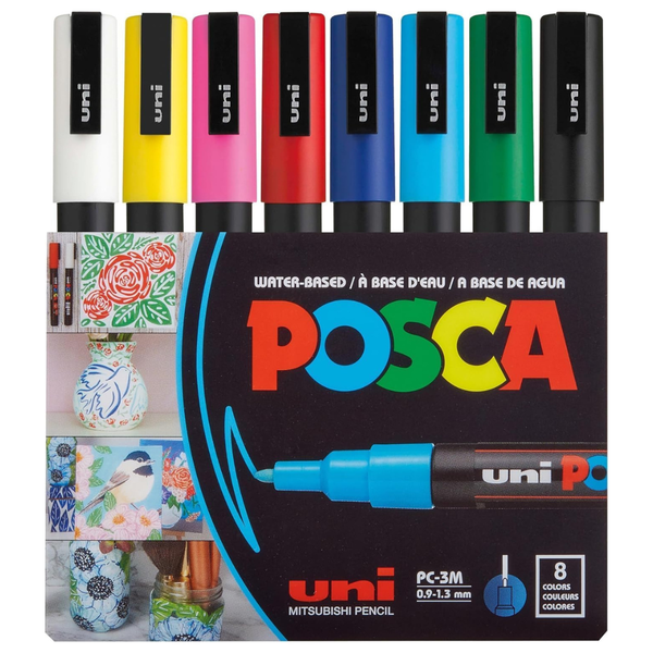 8-Pack Posca Uni PC-3M Water-Based Paint Markers