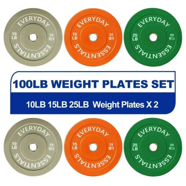 BalanceFrom 100lbs Color Bumper Plate Set