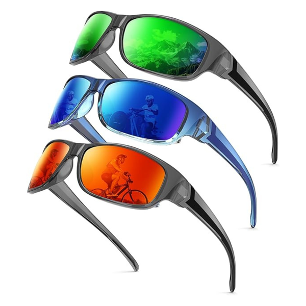 3-Pack Men's Polarized Sports Sunglasses With UV400 Protection (Various)