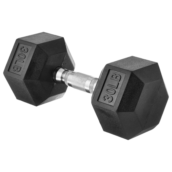 30 Pounds Amazon Basics Single Rubber Hex Dumbbell Hand Weight