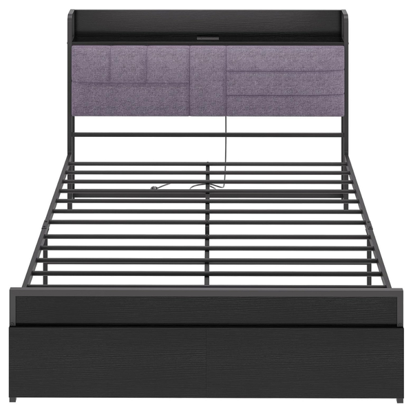 Takywep Full Size Heavy Duty Bed Frame With Storage