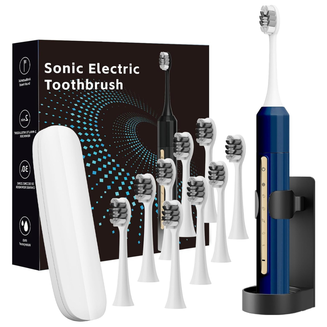 Lumivoid Sonic Electric Toothbrush With 10 Brush Heads