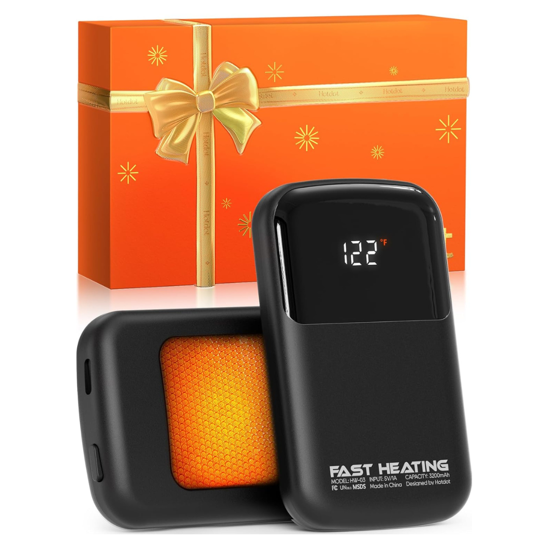 2-Pack Portable Electric Hand Warmer with LED Display (3 Colors)