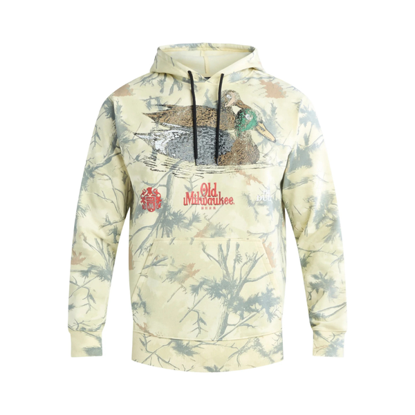 Old Milwaukee Men's Duck Camo Distressed Graphic Hoodie