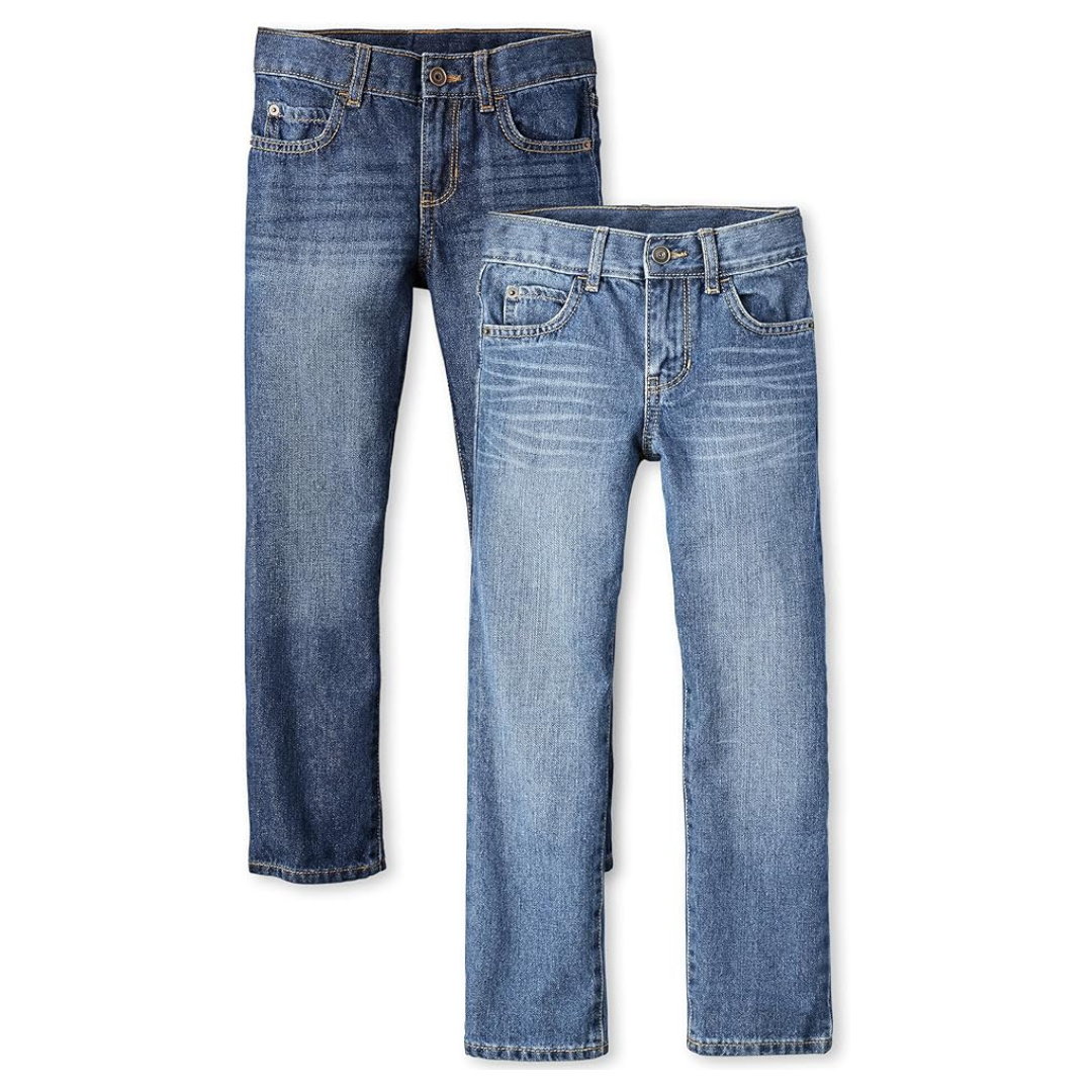 2-Pack The Children's Place Boys Basic Straight Leg Jeans