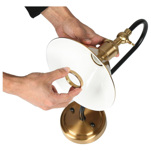 Modern Black Gold Wall Sconces With Adjustable Brass Shade