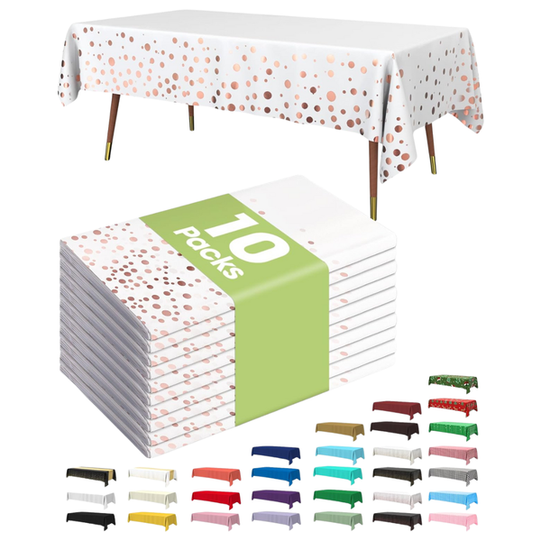 10-Pack Pureegg Disposable Plastic Table Cloth