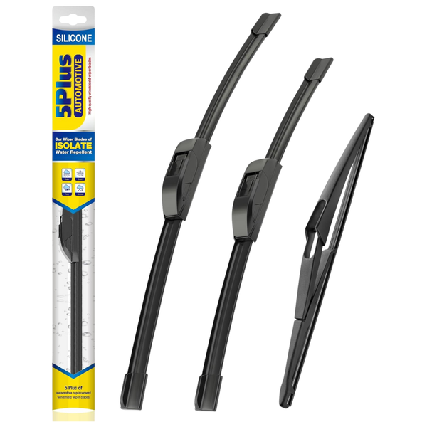 3-Piece 5 PLUS Silicone Windshield Wiper Blades