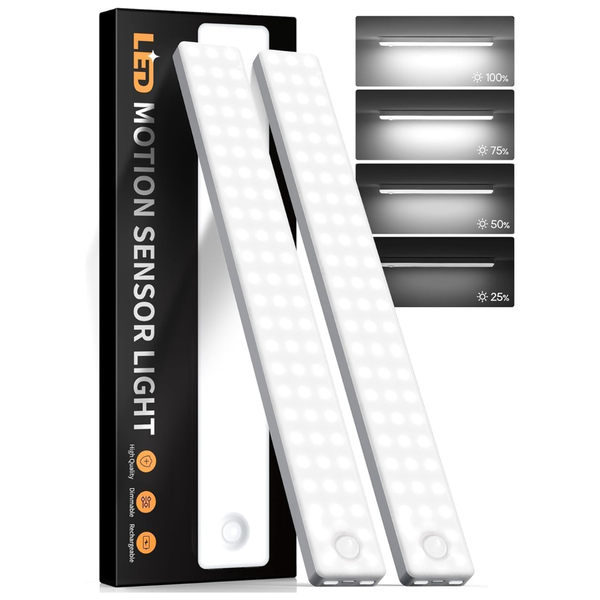 2-Pack 8" USB Rechargeable Motion Sensor Magnetic Under Cabinet Light