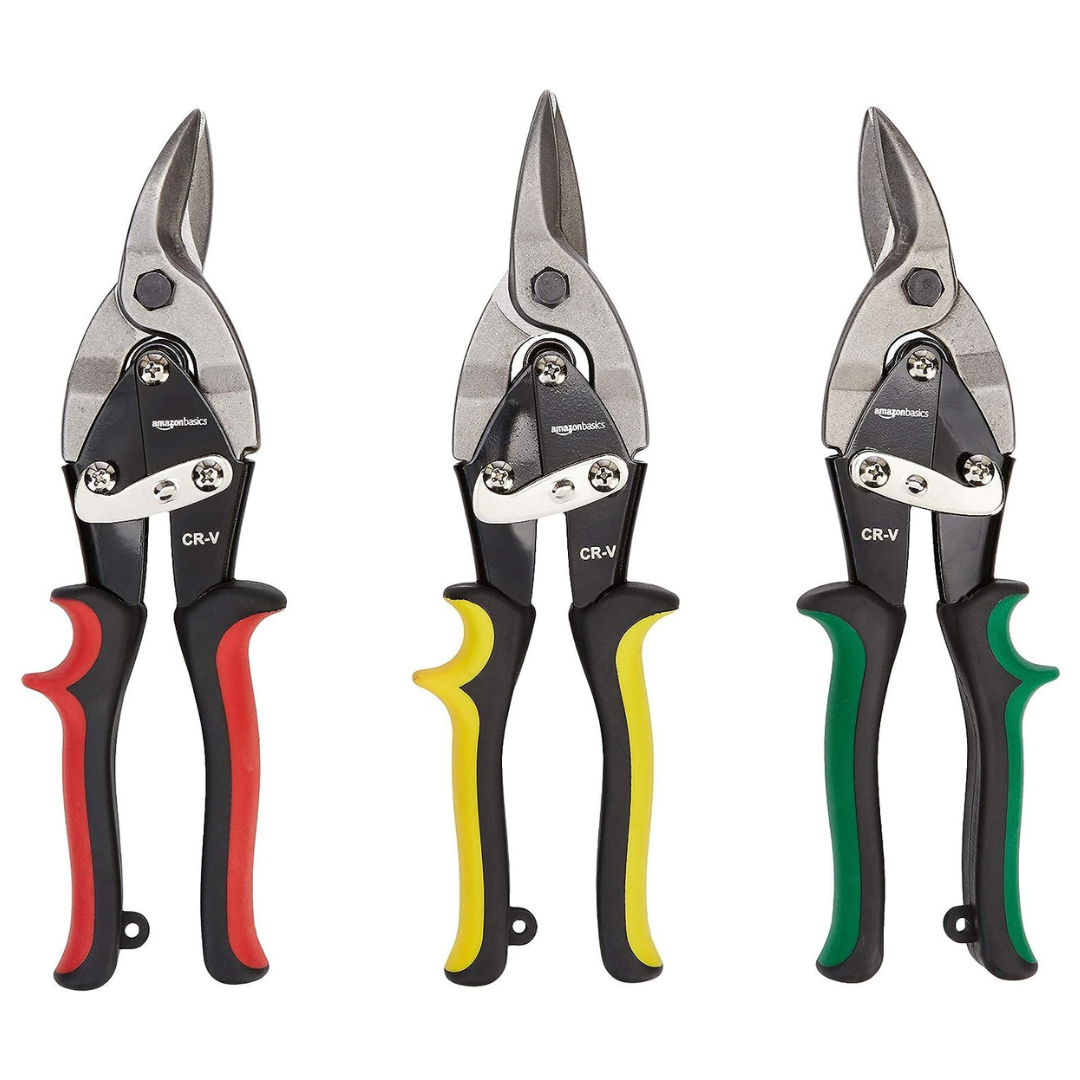 3-Piece Amazon Basics Aviation Snip Set (Left, Right And Straight Cut)